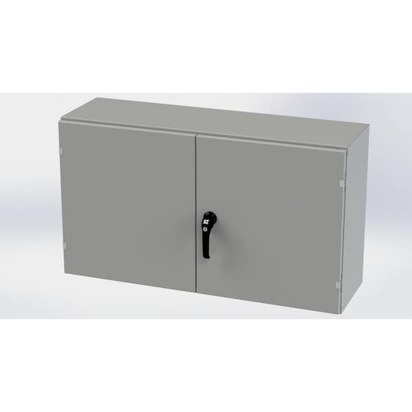 3 Point Latch with Padlock Handle Electrical Enclosures, 24 in H, 12 in D, 42 in W, NEMA 3R, 12, 13